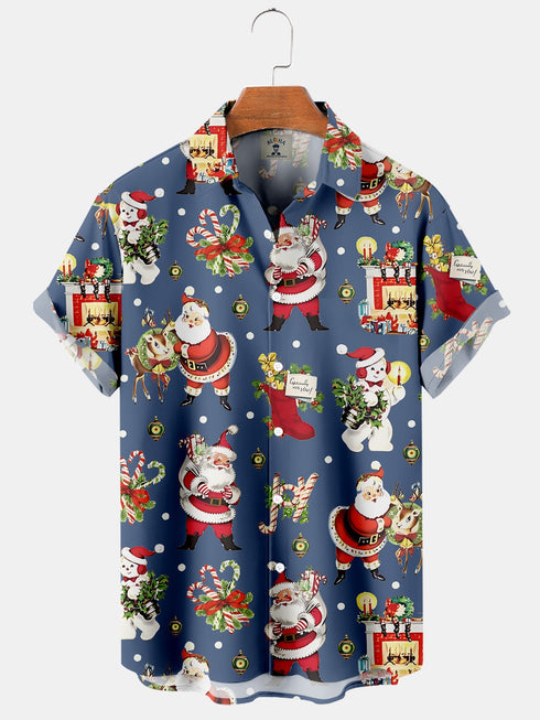 Men's Christmas Funny Graphic Short Sleeve Hawaiian Shirt